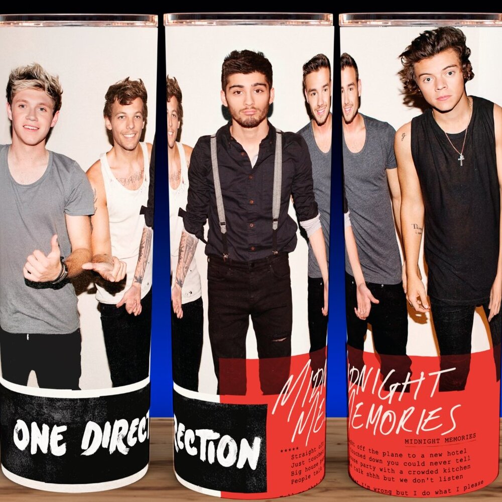 One Direction Midnight Memories Cup Mug Tumbler 20oz with lid and straw